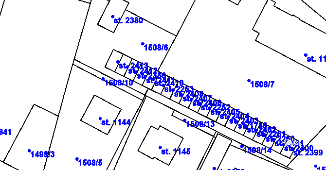 Parcela st. 2263 v KÚ Třebechovice pod Orebem, Katastrální mapa