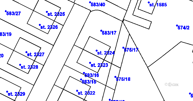 Parcela st. 2324 v KÚ Třebechovice pod Orebem, Katastrální mapa