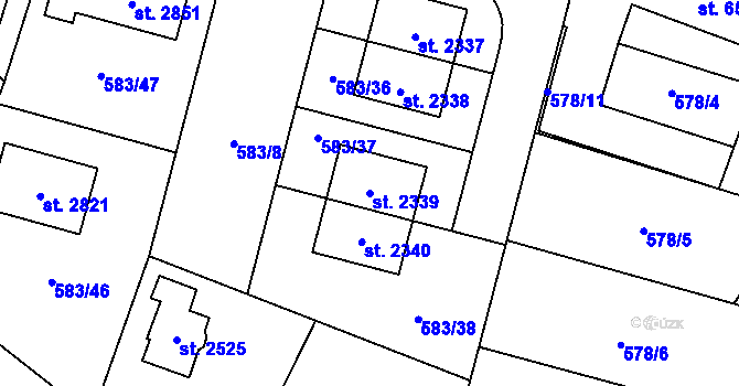 Parcela st. 2339 v KÚ Třebechovice pod Orebem, Katastrální mapa