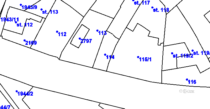 Parcela st. 114 v KÚ Třebechovice pod Orebem, Katastrální mapa