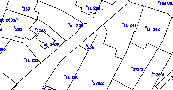 Parcela st. 256 v KÚ Třebechovice pod Orebem, Katastrální mapa