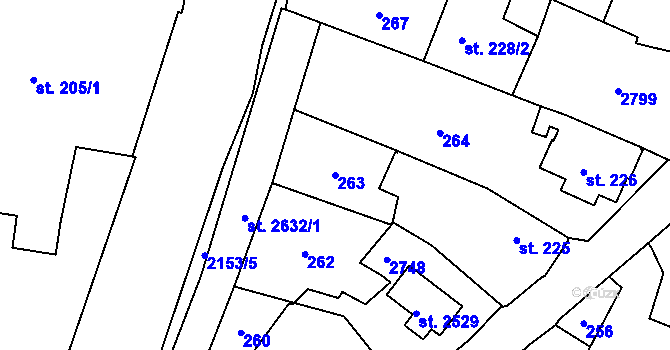 Parcela st. 263 v KÚ Třebechovice pod Orebem, Katastrální mapa