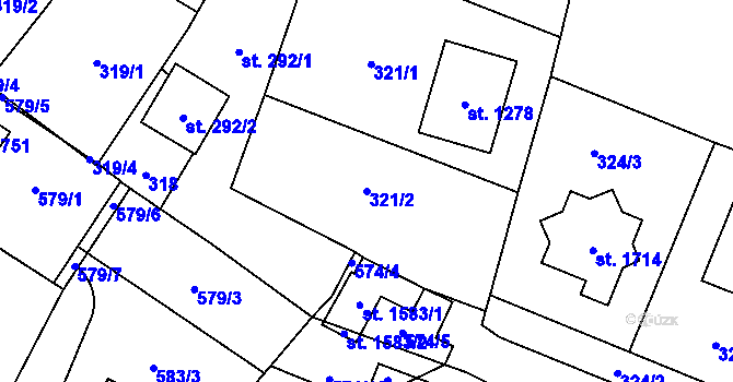 Parcela st. 321/2 v KÚ Třebechovice pod Orebem, Katastrální mapa