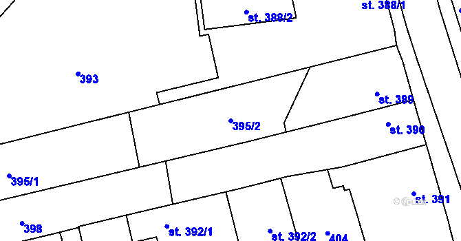 Parcela st. 395/2 v KÚ Třebechovice pod Orebem, Katastrální mapa