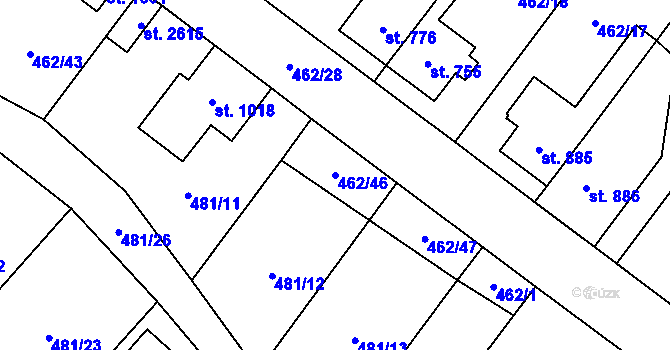 Parcela st. 462/46 v KÚ Třebechovice pod Orebem, Katastrální mapa