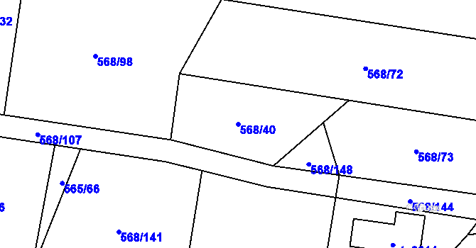 Parcela st. 568/40 v KÚ Třebechovice pod Orebem, Katastrální mapa