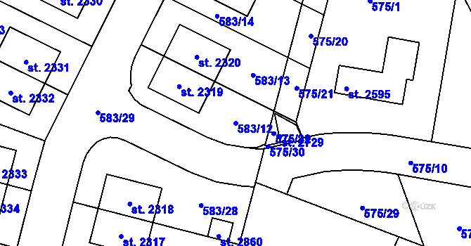 Parcela st. 583/12 v KÚ Třebechovice pod Orebem, Katastrální mapa