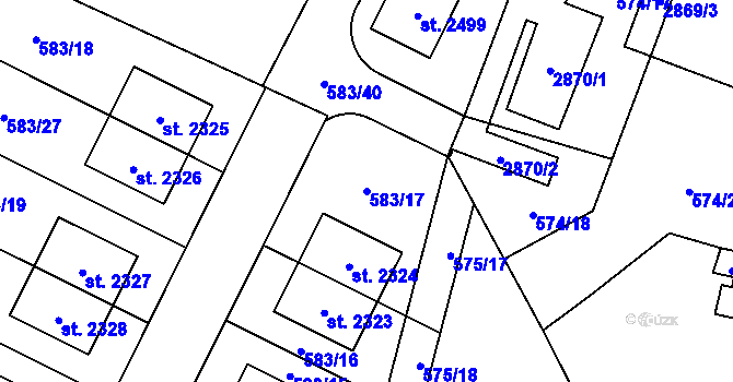 Parcela st. 583/17 v KÚ Třebechovice pod Orebem, Katastrální mapa