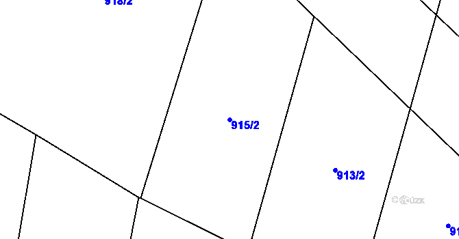 Parcela st. 915/2 v KÚ Třebechovice pod Orebem, Katastrální mapa