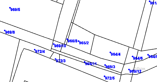 Parcela st. 965/2 v KÚ Třebechovice pod Orebem, Katastrální mapa