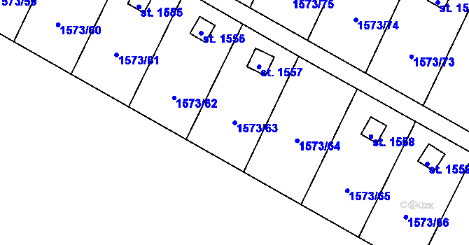 Parcela st. 1573/63 v KÚ Třebechovice pod Orebem, Katastrální mapa