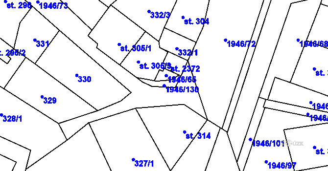 Parcela st. 1946/130 v KÚ Třebechovice pod Orebem, Katastrální mapa