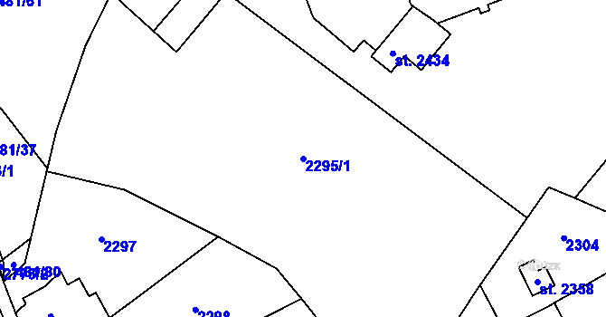 Parcela st. 2295/1 v KÚ Třebechovice pod Orebem, Katastrální mapa