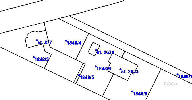 Parcela st. 2634 v KÚ Třebechovice pod Orebem, Katastrální mapa