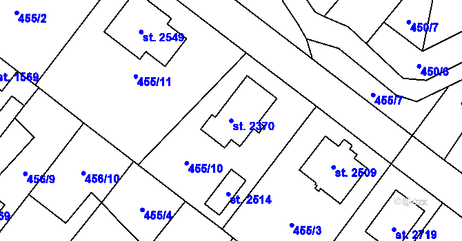 Parcela st. 2370 v KÚ Třebechovice pod Orebem, Katastrální mapa
