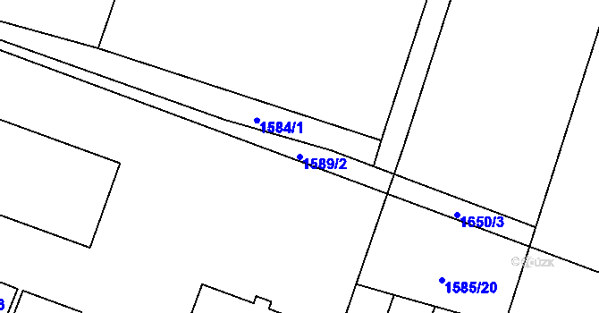 Parcela st. 1589/2 v KÚ Třebechovice pod Orebem, Katastrální mapa