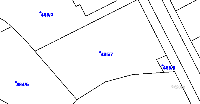 Parcela st. 485/7 v KÚ Třebechovice pod Orebem, Katastrální mapa
