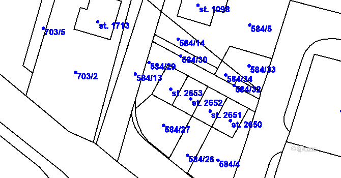 Parcela st. 2653 v KÚ Třebechovice pod Orebem, Katastrální mapa