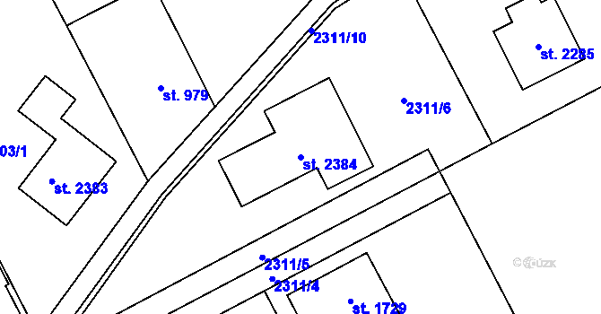 Parcela st. 2384 v KÚ Třebechovice pod Orebem, Katastrální mapa