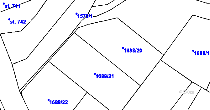 Parcela st. 141/5 v KÚ Třebechovice pod Orebem, Katastrální mapa