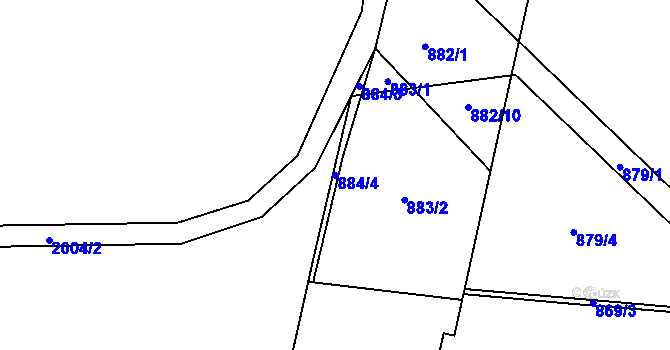 Parcela st. 884/4 v KÚ Třebechovice pod Orebem, Katastrální mapa