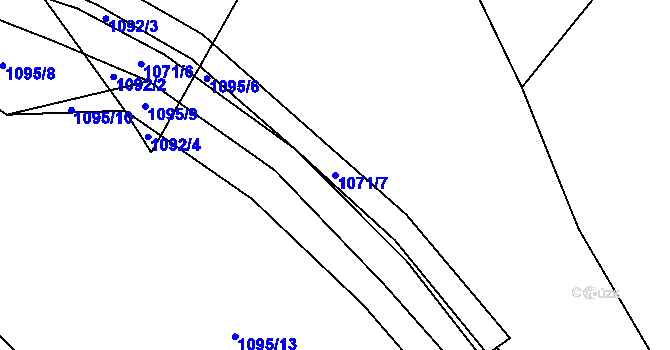 Parcela st. 1071/7 v KÚ Třebechovice pod Orebem, Katastrální mapa