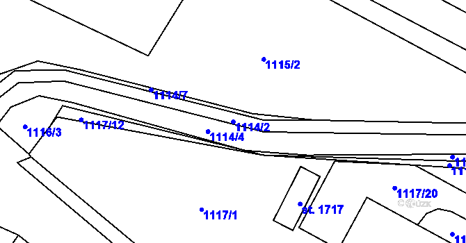 Parcela st. 1114/2 v KÚ Třebechovice pod Orebem, Katastrální mapa
