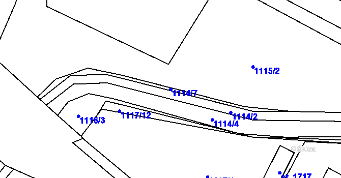 Parcela st. 1114/7 v KÚ Třebechovice pod Orebem, Katastrální mapa