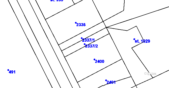 Parcela st. 2337/2 v KÚ Třebechovice pod Orebem, Katastrální mapa