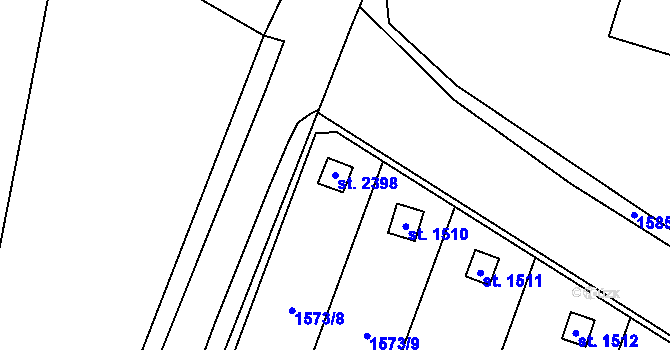 Parcela st. 2398 v KÚ Třebechovice pod Orebem, Katastrální mapa
