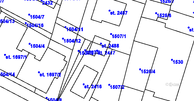 Parcela st. 2417 v KÚ Třebechovice pod Orebem, Katastrální mapa