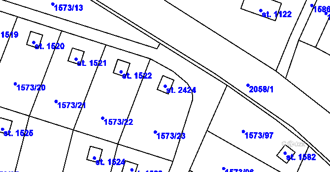 Parcela st. 2424 v KÚ Třebechovice pod Orebem, Katastrální mapa