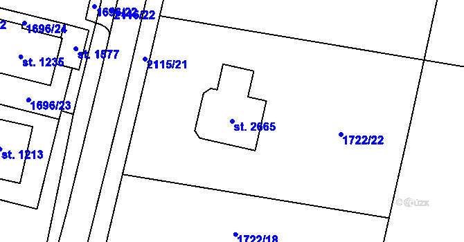 Parcela st. 2665 v KÚ Třebechovice pod Orebem, Katastrální mapa