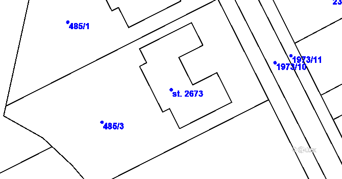 Parcela st. 2673 v KÚ Třebechovice pod Orebem, Katastrální mapa