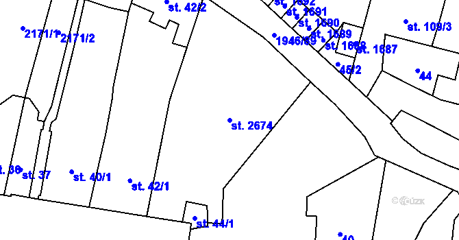 Parcela st. 2674 v KÚ Třebechovice pod Orebem, Katastrální mapa