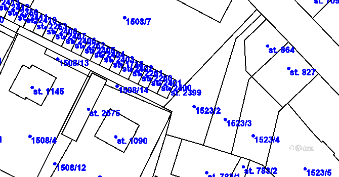 Parcela st. 2399 v KÚ Třebechovice pod Orebem, Katastrální mapa
