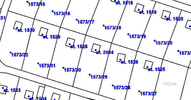 Parcela st. 2504 v KÚ Třebechovice pod Orebem, Katastrální mapa