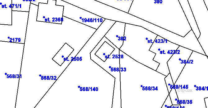 Parcela st. 2528 v KÚ Třebechovice pod Orebem, Katastrální mapa