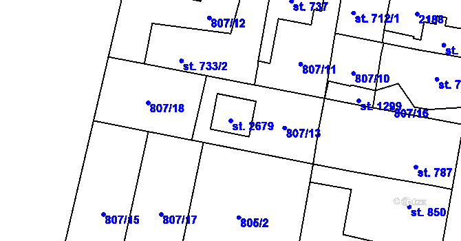 Parcela st. 2679 v KÚ Třebechovice pod Orebem, Katastrální mapa