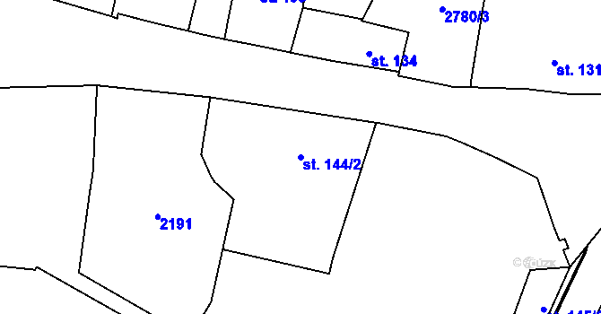 Parcela st. 144/2 v KÚ Třebechovice pod Orebem, Katastrální mapa