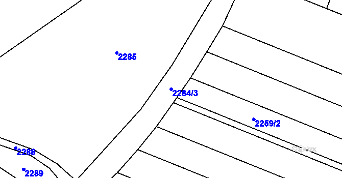 Parcela st. 2284/3 v KÚ Třebechovice pod Orebem, Katastrální mapa