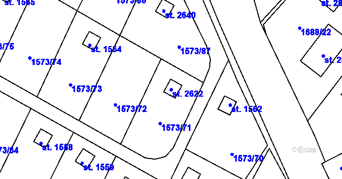 Parcela st. 2622 v KÚ Třebechovice pod Orebem, Katastrální mapa