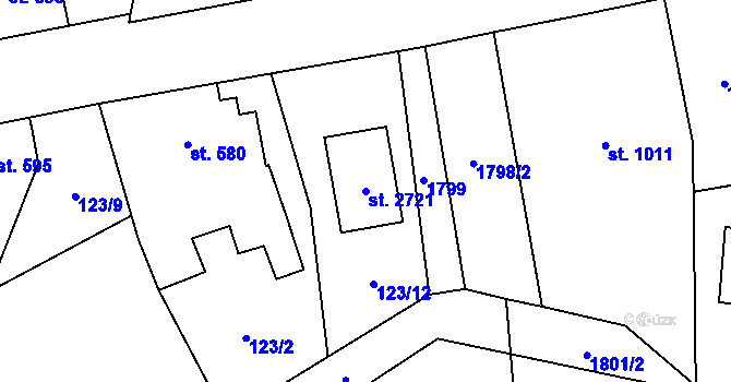 Parcela st. 2721 v KÚ Třebechovice pod Orebem, Katastrální mapa