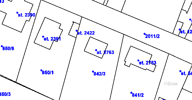 Parcela st. 2763 v KÚ Třebechovice pod Orebem, Katastrální mapa