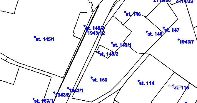 Parcela st. 149/2 v KÚ Třebechovice pod Orebem, Katastrální mapa