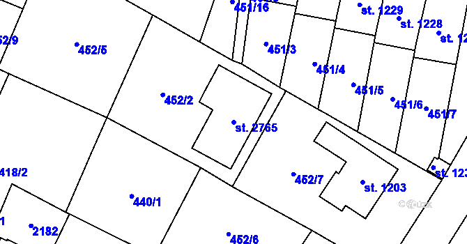 Parcela st. 2765 v KÚ Třebechovice pod Orebem, Katastrální mapa