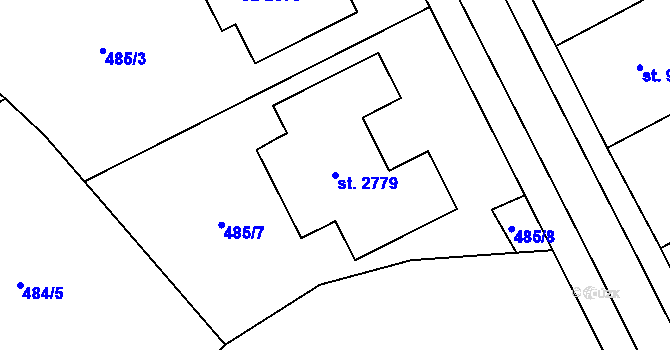 Parcela st. 2779 v KÚ Třebechovice pod Orebem, Katastrální mapa