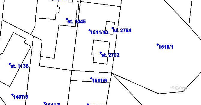 Parcela st. 2782 v KÚ Třebechovice pod Orebem, Katastrální mapa