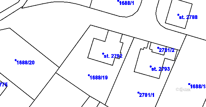 Parcela st. 2792 v KÚ Třebechovice pod Orebem, Katastrální mapa