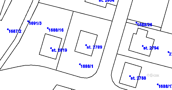 Parcela st. 2789 v KÚ Třebechovice pod Orebem, Katastrální mapa